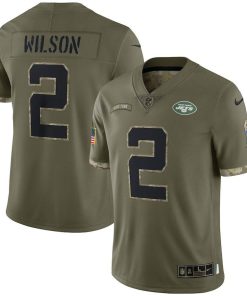 New York Jets #2 Zach Wilson Nike 2022 Salute To Service Limited Jersey - Olive