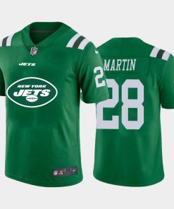 New York Jets #28 Curtis Martin Green Nike Big Team Logo Vapor Limited NFL Jersey