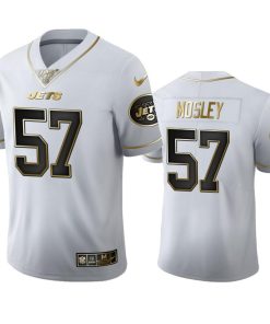 New York Jets #57 C.J. Mosley Nike White Golden Edition Vapor Limited NFL 100 Jersey