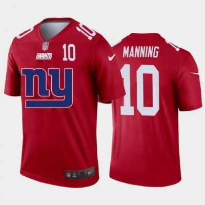 New York New York Giants #10 Eli Manning Red Men's Nike Big Team Logo Player Vapor Limited NFL Jersey Men's