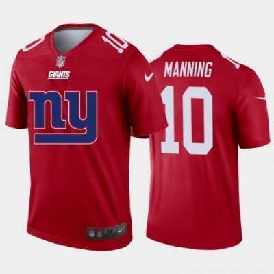New York New York Giants #10 Eli Manning Red Men's Nike Big Team Logo Vapor Limited NFL Jersey Men's