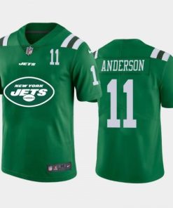 New York New York Jets #11 Robby Anderson Green Nike Big Team Logo Player Vapor Limited NFL Jersey