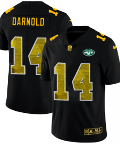 New York New York Jets #14 Sam Darnold Black Nike Golden Sequin Vapor Limited NFL Jersey