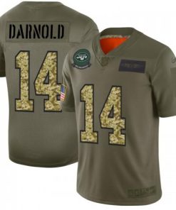 New York New York Jets #14 Sam Darnold Nike 2019 Olive Camo Salute To Service Limited NFL Jersey