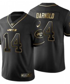 New York New York Jets #14 Sam Darnold Nike Black Golden Limited NFL 100 Jersey