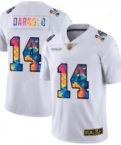 New York New York Jets #14 Sam Darnold White Nike Multi-Color 2020 NFL Crucial Catch Limited NFL Jersey