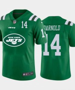 New York New York Jets #14 Sam Darnold Green Nike Big Team Logo Player Vapor Limited NFL Jersey