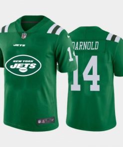 New York New York Jets #14 Sam Darnold Green Nike Big Team Logo Vapor Limited NFL Jersey