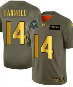 New York New York Jets #14 Sam Darnold NFL Nike Olive Gold 2019 Salute to Service Limited Jersey