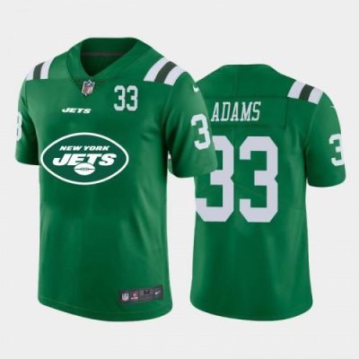New York New York Jets #33 Jamal Adams Green Nike Big Team Logo Player Vapor Limited NFL Jersey