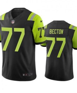 New York New York Jets #77 Mekhi Becton Nike Black Green City Edition Vapor Limited Jersey
