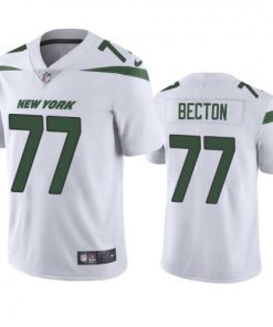 New York New York Jets #77 Mekhi Becton Nike White 2020 NFL Draft Vapor Limited Jersey