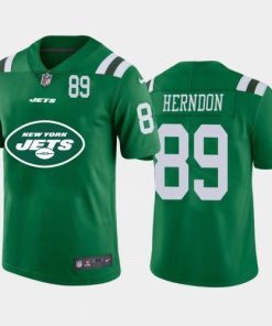 New York New York Jets #89 Chris Herndon Green Nike Big Team Logo Player Vapor Limited NFL Jersey