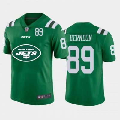 New York New York Jets #89 Chris Herndon Green Nike Big Team Logo Player Vapor Limited NFL Jersey