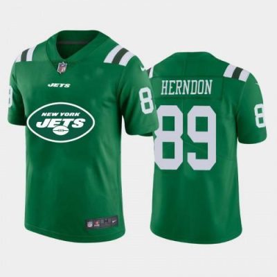 New York New York Jets #89 Chris Herndon Green Nike Big Team Logo Vapor Limited NFL Jersey