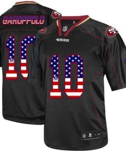 Nike 49ers #10 Jimmy Garoppolo Black Stitched NFL Elite USA Flag Fashion Jersey
