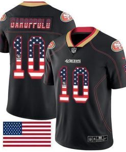 Nike 49ers #10 Jimmy Garoppolo Black Stitched NFL Limited Rush USA Flag Jersey