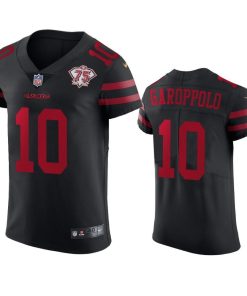 Nike 49ers #10 Jimmy Garoppolo Black Alternate 75th Anniversary Stitched NFL Vapor Untouchable Elite Jersey