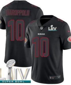 Nike 49ers #10 Jimmy Garoppolo Black Super Bowl LIV 2020 Stitched NFL Limited Rush Impact Jersey