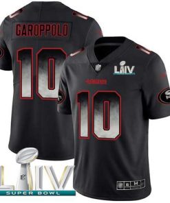 Nike 49ers #10 Jimmy Garoppolo Black Super Bowl LIV 2020 Stitched NFL Vapor Untouchable Limited Smoke Fashion Jersey
