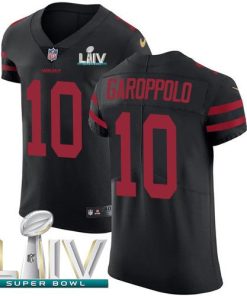 Nike 49ers #10 Jimmy Garoppolo Black Super Bowl LIV 2020 Alternate Stitched NFL Vapor Untouchable Elite Jersey