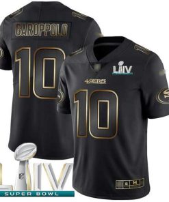 Nike 49ers #10 Jimmy Garoppolo Black/Gold Super Bowl LIV 2020 Stitched NFL Vapor Untouchable Limited Jersey