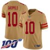 Nike 49ers #10 Jimmy Garoppolo Gold Stitched NFL Limited Inverted Legend 100th Season Jersey