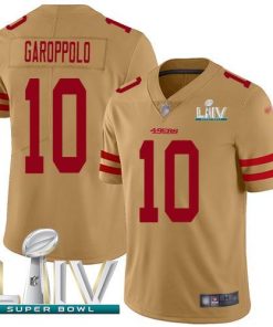 Nike 49ers #10 Jimmy Garoppolo Gold Super Bowl LIV 2020 Stitched NFL Limited Inverted Legend Jersey