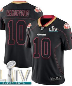 Nike 49ers #10 Jimmy Garoppolo Lights Out Black Super Bowl LIV 2020 Stitched NFL Limited Rush Jersey