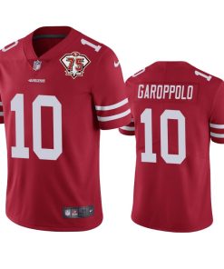Nike 49ers #10 Jimmy Garoppolo Red 75th Anniversary Stitched NFL Vapor Untouchable Limited Jersey