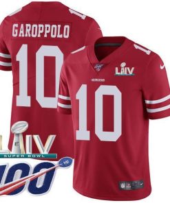 Nike 49ers #10 Jimmy Garoppolo Red Super Bowl LIV 2020 Team Color Stitched NFL 100th Season Vapor Limited Jersey