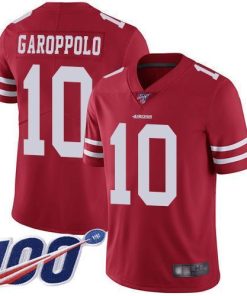 Nike 49ers #10 Jimmy Garoppolo Red Team Color Stitched NFL 100th Season Vapor Limited Jersey