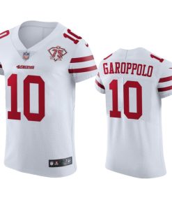 Nike 49ers #10 Jimmy Garoppolo White 75th Anniversary Stitched NFL Vapor Untouchable Elite Jersey