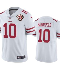 Nike 49ers #10 Jimmy Garoppolo White 75th Anniversary Stitched NFL Vapor Untouchable Limited Jersey