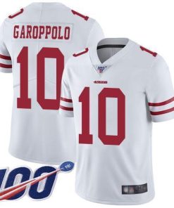 Nike 49ers #10 Jimmy Garoppolo White Stitched NFL 100th Season Vapor Limited Jersey