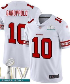 Nike 49ers #10 Jimmy Garoppolo White Super Bowl LIV 2020 Stitched NFL Limited Team Logo Fashion Jersey