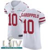 Nike 49ers #10 Jimmy Garoppolo White Super Bowl LIV 2020 Stitched NFL Vapor Untouchable Elite Jersey