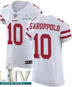 Nike 49ers #10 Jimmy Garoppolo White Super Bowl LIV 2020 Stitched NFL Vapor Untouchable Elite Jersey