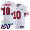 Nike 49ers #10 Jimmy Garoppolo White Super Bowl LIV 2020 Rush Stitched NFL Limited 100th Season Jersey