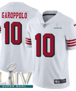 Nike 49ers #10 Jimmy Garoppolo White Super Bowl LIV 2020 Rush Stitched NFL Vapor Untouchable Limited Jersey