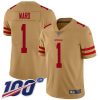 Nike 49ers #1 Jimmie Ward Gold Stitched NFL Limited Inverted Legend 100th Season Jersey