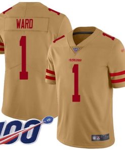 Nike 49ers #1 Jimmie Ward Gold Stitched NFL Limited Inverted Legend 100th Season Jersey