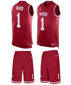 Nike 49ers #1 Jimmie Ward Red Team Color Stitched NFL Limited Tank Top Suit Jersey