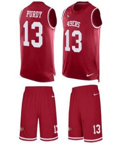 Nike 49ers #13 Brock Purdy Red Team Color Stitched NFL Limited Tank Top Suit Jersey