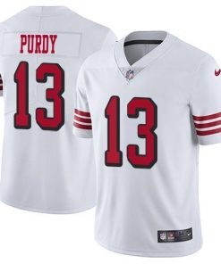 Nike 49ers #13 Brock Purdy White Rush Stitched NFL Vapor Untouchable Limited Jersey