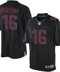 Nike 49ers #16 Joe Montana Black Stitched NFL Impact Limited Jersey