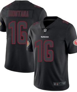 Nike 49ers #16 Joe Montana Black Stitched NFL Limited Rush Impact Jersey