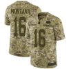 Nike 49ers #16 Joe Montana Camo Stitched NFL Limited 2018 Salute To Service Jersey