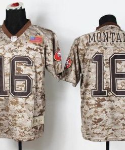 Nike 49ers #16 Joe Montana Camo Stitched NFL New Elite USMC Jersey