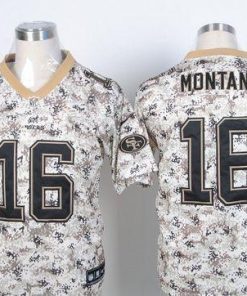 Nike 49ers #16 Joe Montana Camo USMC Stitched NFL Elite Jersey